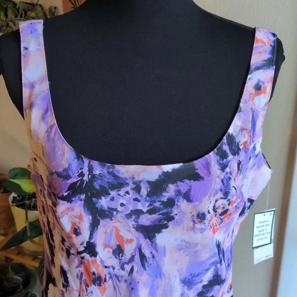 Nine West Tiered Floral-Print Maxi Dress Sz 12 - Picture 3 of 6